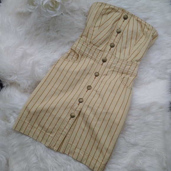 MARC jacobs nude stripe strapless denim like dress - Picture 4 of 10